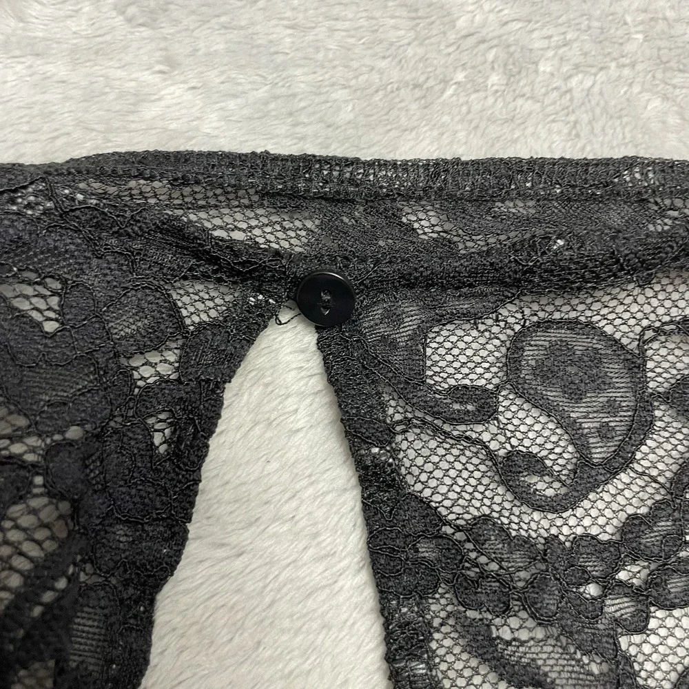 White Fox Boys Cry Lace‎ Corset Bustier Top Size XL Black Witchy Whimsigoth Goth